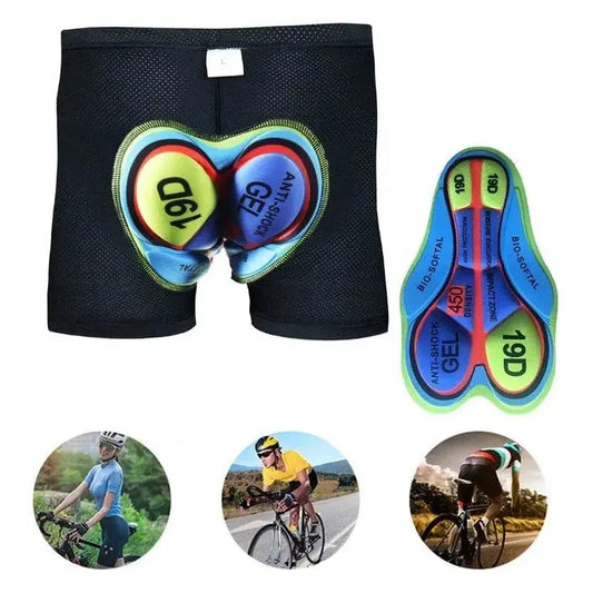 Fiets en mountainbike short met 3D gel compressie pads - ademend & schokbestendig Aprizz