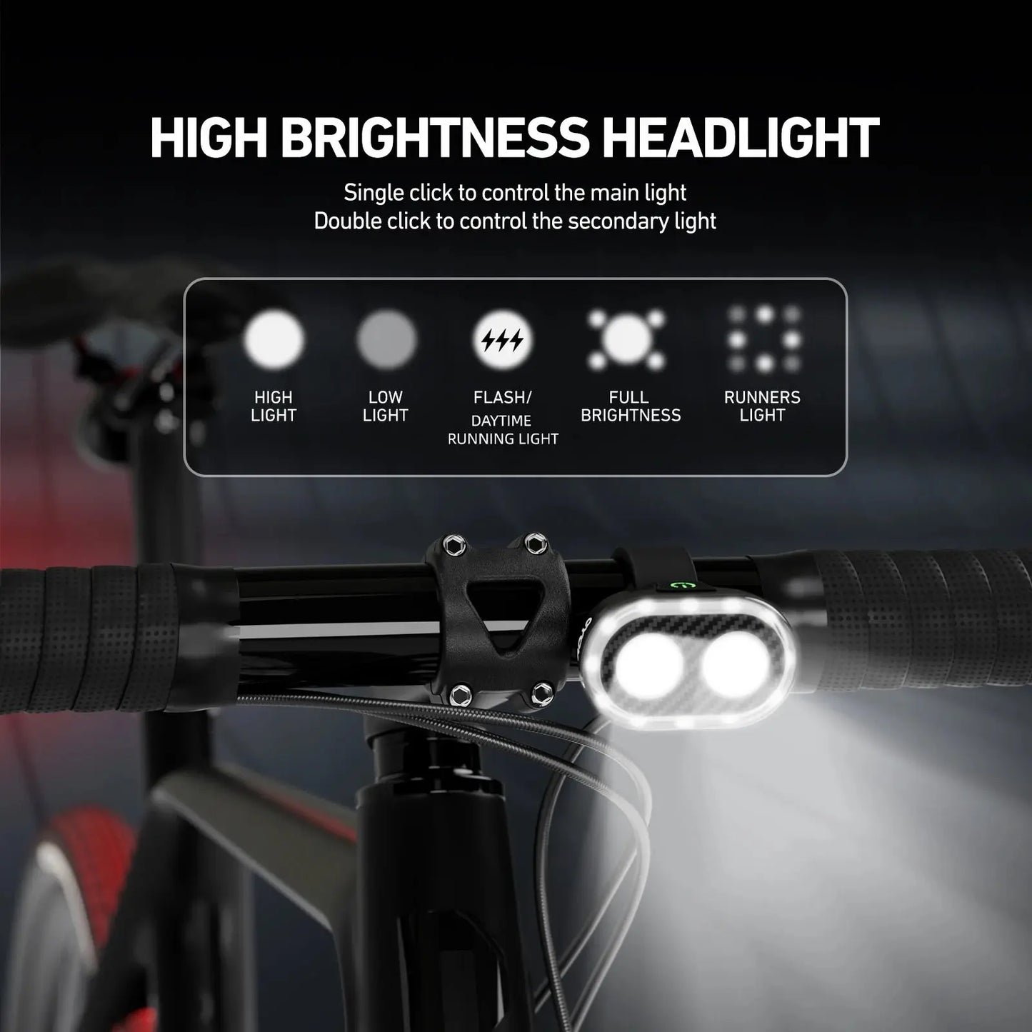 Fiets verlichtingset met slimme remdetectie - 200 Lumen CY-300T Aprizz - Outdoor premium producten