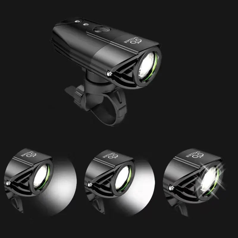 Krachtige usb-oplaadbare fiets koplamp met 320 lumen Aprizz - Outdoor premium producten