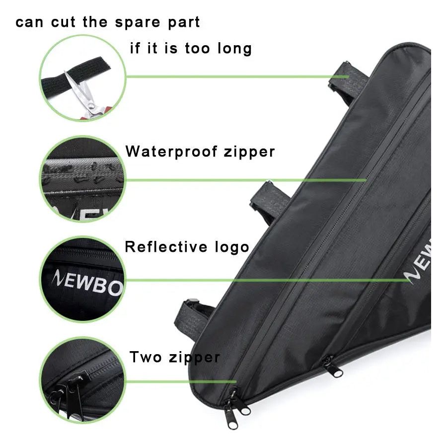 Waterdichte driehoek fietsframe tas - 3,5L capaciteit Aprizz