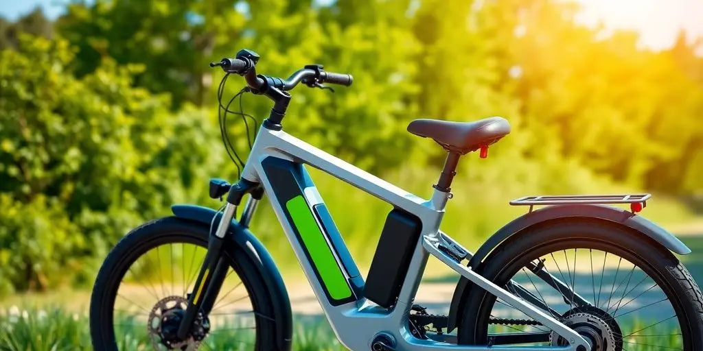 Moderne elektrische fiets in een groene omgeving.