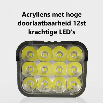 12 LED krachtig fiets nachtlicht met hoorn Aprizz - Outdoor premium producten