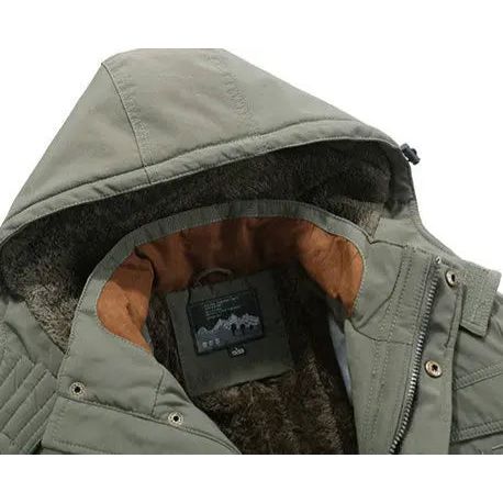 AlpVentura - Warme parka heren winterjas met capuchon Aprizz