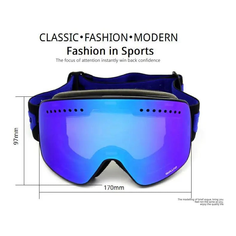 Anti-fog Ski bril met UV400 bescherming en verwisselbare lens -FrostView Pro Aprizz