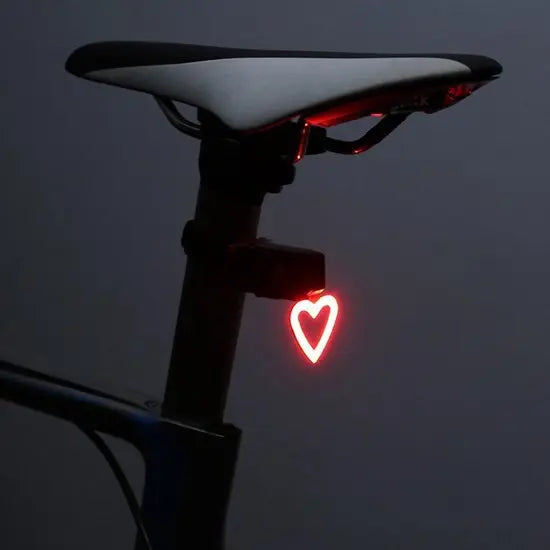 CyclingHeart USB-fietsachterlicht hartvormig - driehoek of cirkel COB fiets achterlicht Aprizz - Outdoor premium producten