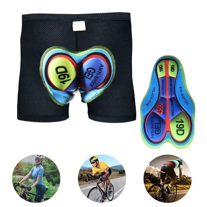 Fiets en mountainbike short met 3D gel compressie pads - ademend & schokbestendig Aprizz