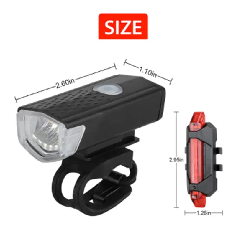 Fietsverlichting Set LED – USB Oplaadbaar – 300 & 20 Lumen Aprizz - Outdoor premium producten