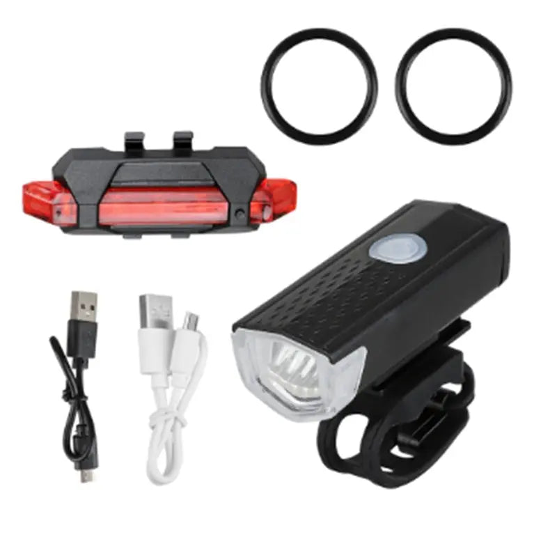 Fietsverlichting Set LED – USB Oplaadbaar – 300 & 20 Lumen Aprizz - Outdoor premium producten