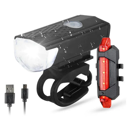 Fietsverlichting Set LED – USB Oplaadbaar – 300 & 20 Lumen Aprizz - Outdoor premium producten