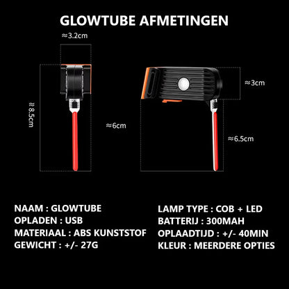 GlowTube fiets achterlicht met drop functie - verschillende kleuren en vormen Aprizz