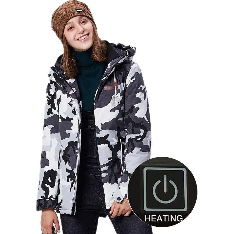 Halflange dames winterjas met IR verwarming - 5 kleuren Aprizz