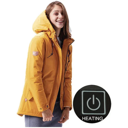 Halflange dames winterjas met IR verwarming - 5 kleuren Aprizz