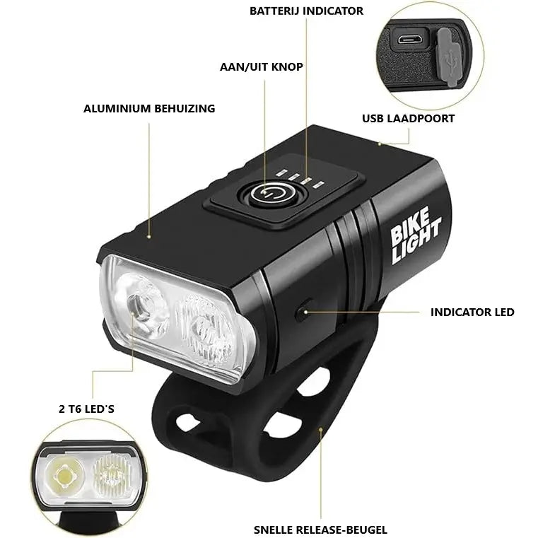 Mountainbike fietslamp – 1000 lumen LED voor maximale veiligheid Aprizz - Outdoor premium producten