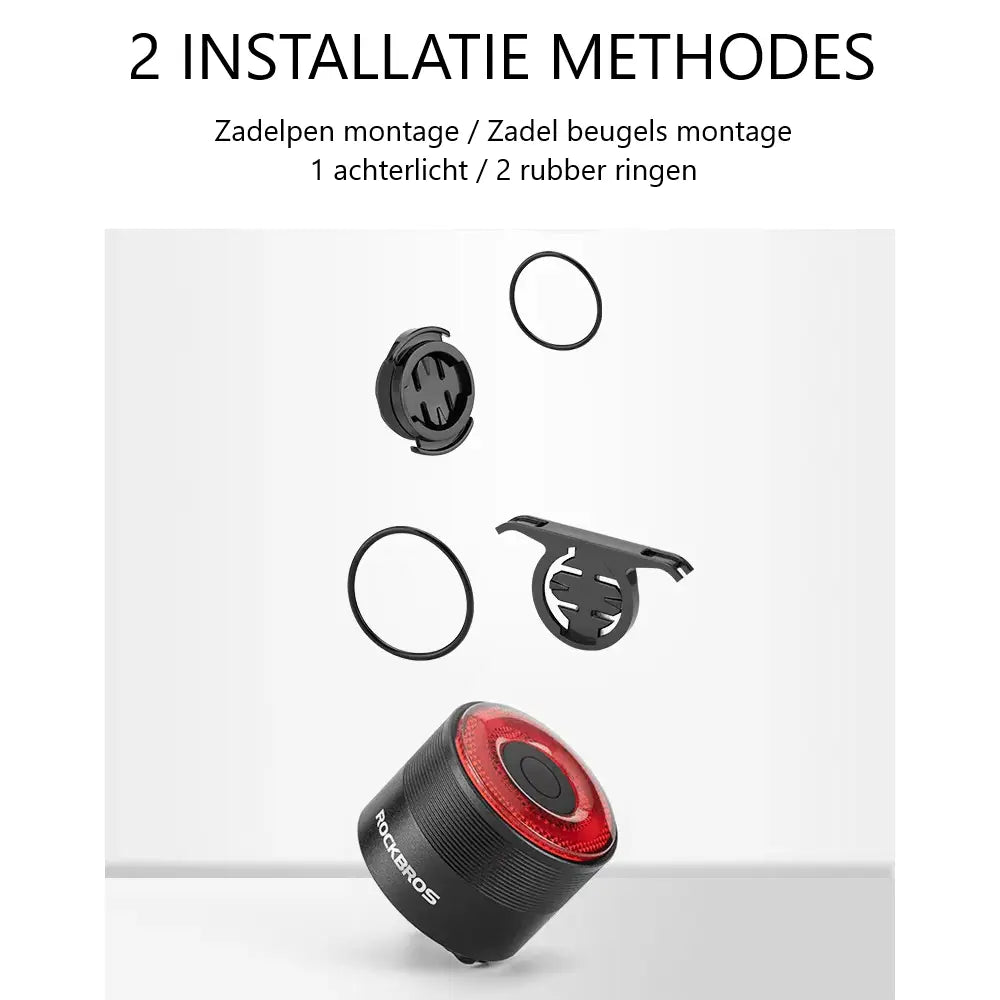 Slimme Remsensor LED Fietsachterlicht - USB Oplaadbaar, IPX6 Waterdicht met 4 Lichtmodi Aprizz