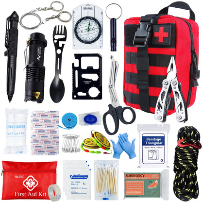 Survival Shield Pro - 24-in-1 Tactische EHBO en Survival Kit Aprizz - Outdoor premium producten