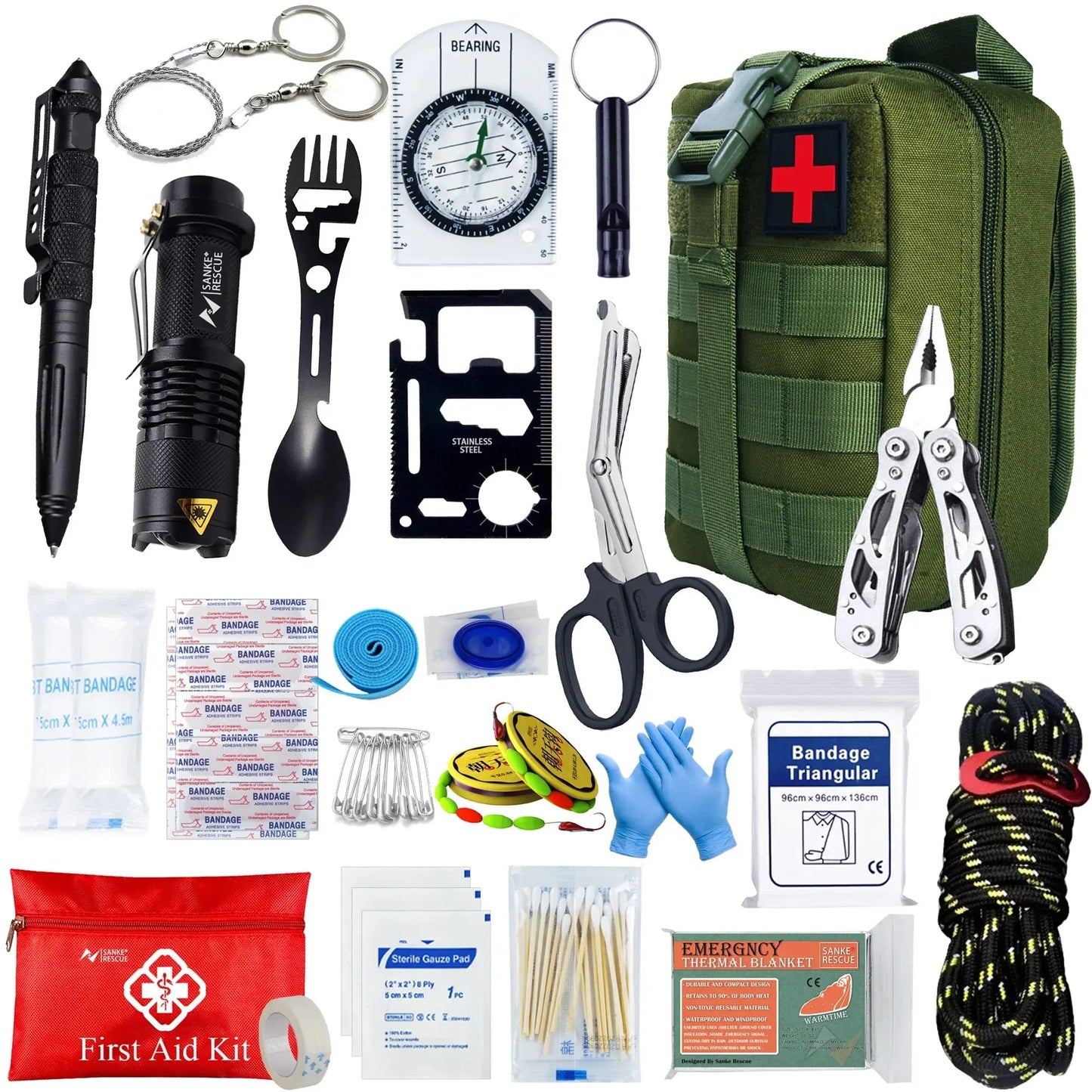 Survival Shield Pro - 24-in-1 Tactische EHBO en Survival Kit Aprizz - Outdoor premium producten