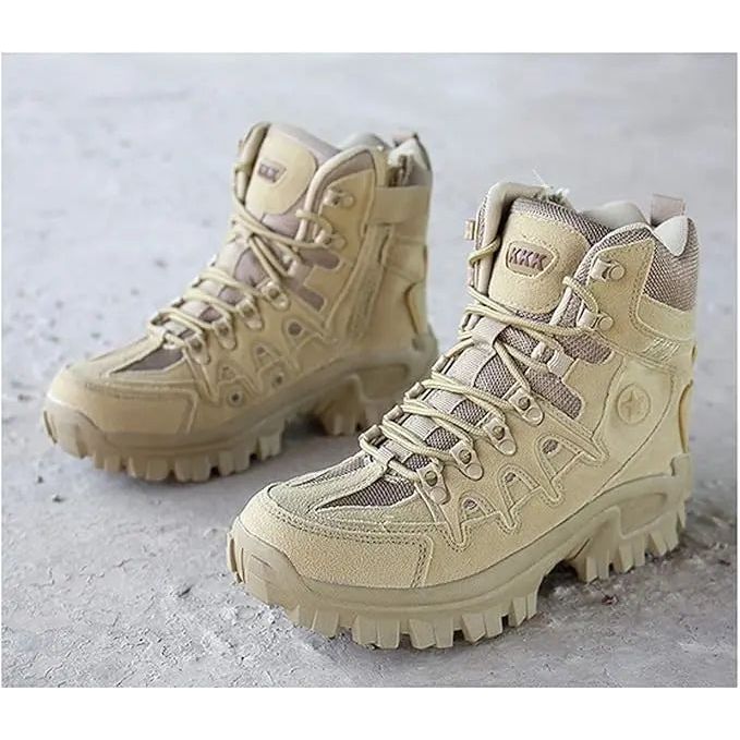 TactiTrek - Ademende outdoor winter boots met schokabsorptie in zwart of beige Aprizz