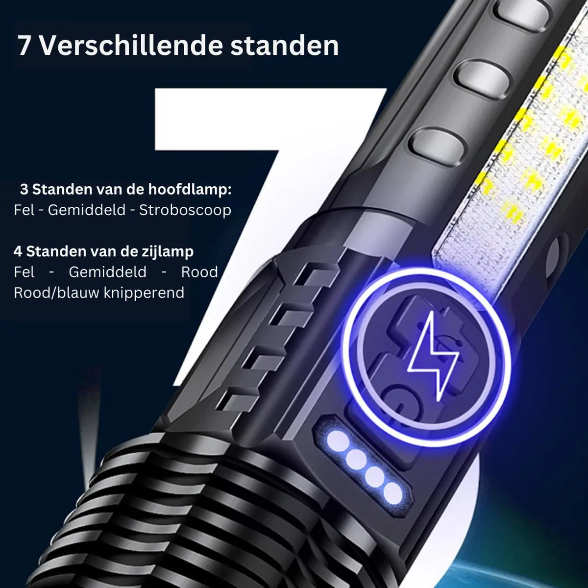 Tactische LED Zaklamp – Waterdicht & oplaadbaar met telescopische zoom Aprizz