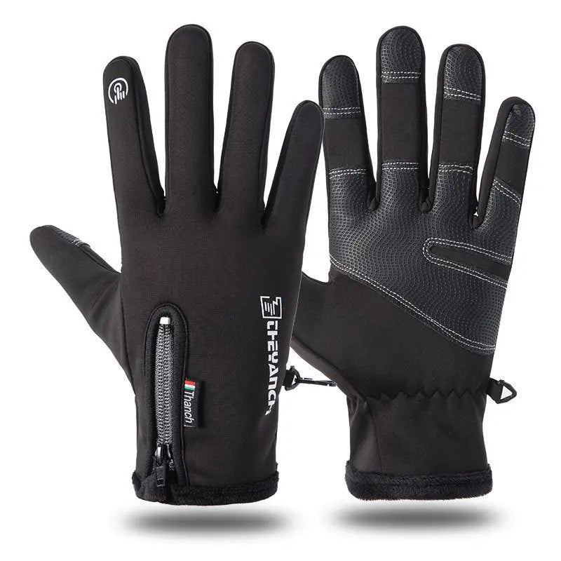 ThermoGrip winter handschoenen met verbeterde rits grijs of zwart Aprizz