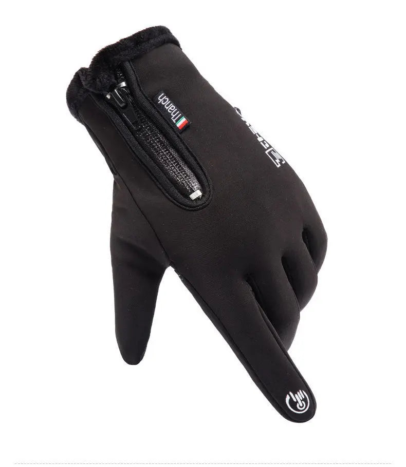 ThermoGrip winter handschoenen met verbeterde rits grijs of zwart Aprizz