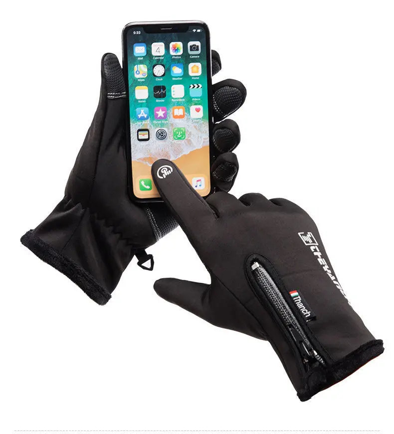 ThermoGrip winter handschoenen met verbeterde rits grijs of zwart Aprizz