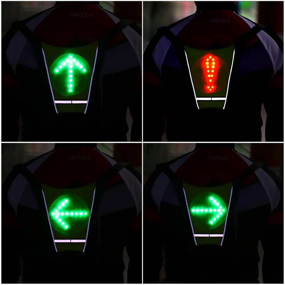 USB Oplaadbaar reflecterend LED fietsvest met richtingaanwijzers Aprizz