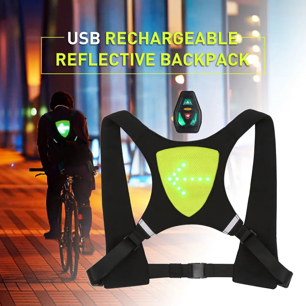 USB Oplaadbaar reflecterend LED fietsvest met richtingaanwijzers Aprizz