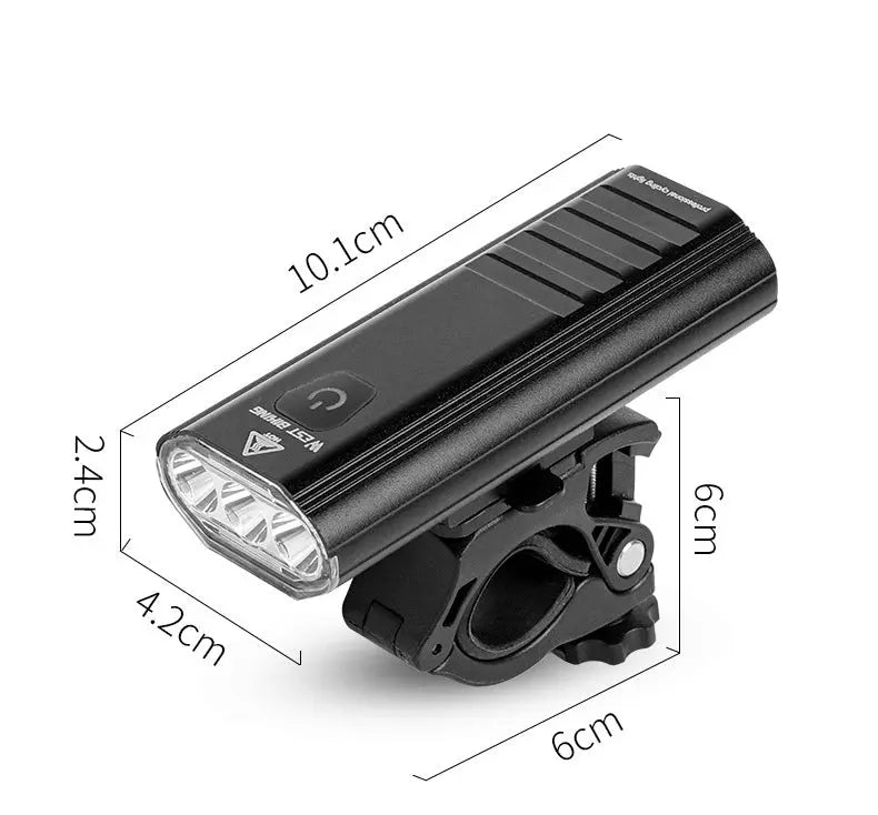 WEST BIKING 1200 Lumen LED Fietslamp - 5200mAh USB oplaadbare koplamp met 5 lichtmodi Aprizz