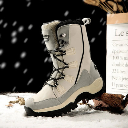 Warme fleece gevoerde dames Snowboots wit of zwart Aprizz