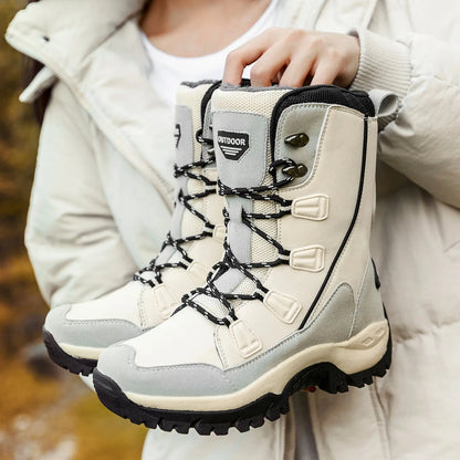 Warme fleece gevoerde dames Snowboots wit of zwart Aprizz